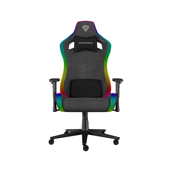 Genesis Trit 660 RGB Silla Gaming 2D ergonómica cojines reposacabezas/lumbar Negro/Gris hasta 150kg