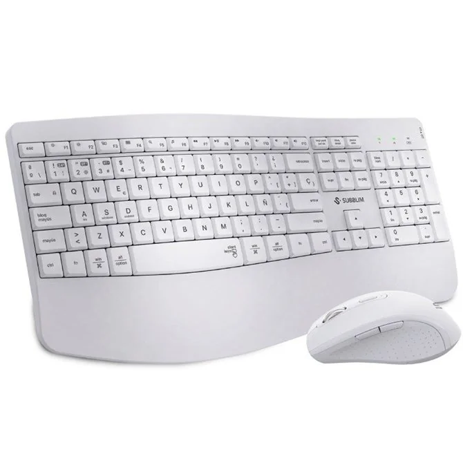SUBBLIM Teclado con ratón COMBO DUAL OFFICE PROWAVE WHITE