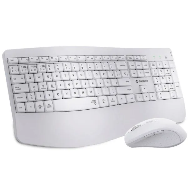 SUBBLIM Teclado con ratón COMBO DUAL OFFICE PROWAVE WHITE
