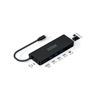 Nilox docking station usbc 8 en 1 dual 4k 1000mbps