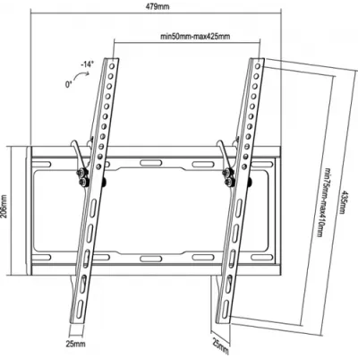 Equip 650311 soporte para TV 139,7 cm (55") Negro Equip 650311 soporte para TV 139,7 cm (55") Negro
