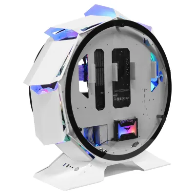 Caja Microatx Gaming Mars Gaming Mcorb White Diseño Esferico