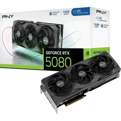 PNY GeForce RTX 5080 Overclocked Triple Fan 16GB GDDR7 Reflex 2
