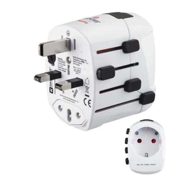 ADAPTADOR DE VIAJE HAMA DE 3 CLAVIJAS HASTA 150 PAISES