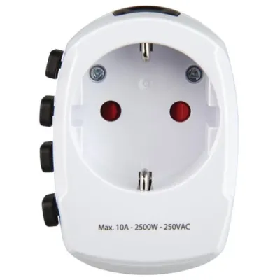 ADAPTADOR DE VIAJE HAMA DE 3 CLAVIJAS HASTA 150 PAISES