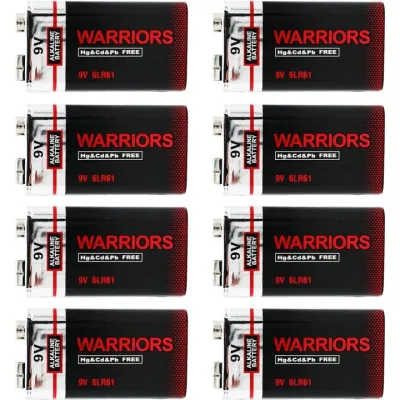 Warriors 9V 6LR61 Pila alcalina Pack de 8 unidades Warriors 9V 6LR61 Pila alcalina Pack de 8 unidades