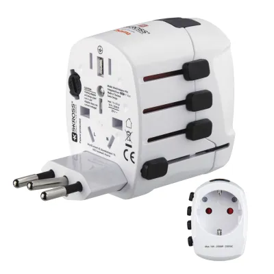 ADAPTADOR DE VIAJE HAMA DE 3 CLAVIJAS HASTA 150 PAISES