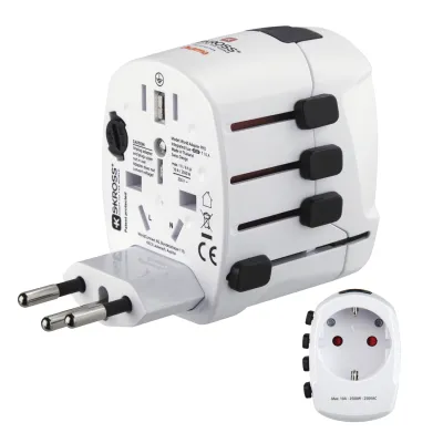 ADAPTADOR DE VIAJE HAMA DE 3 CLAVIJAS HASTA 150 PAISES