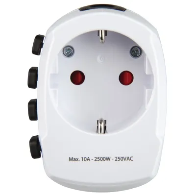 ADAPTADOR DE VIAJE HAMA DE 3 CLAVIJAS HASTA 150 PAISES