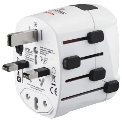 ADAPTADOR DE VIAJE HAMA DE 3 CLAVIJAS HASTA 150 PAISES