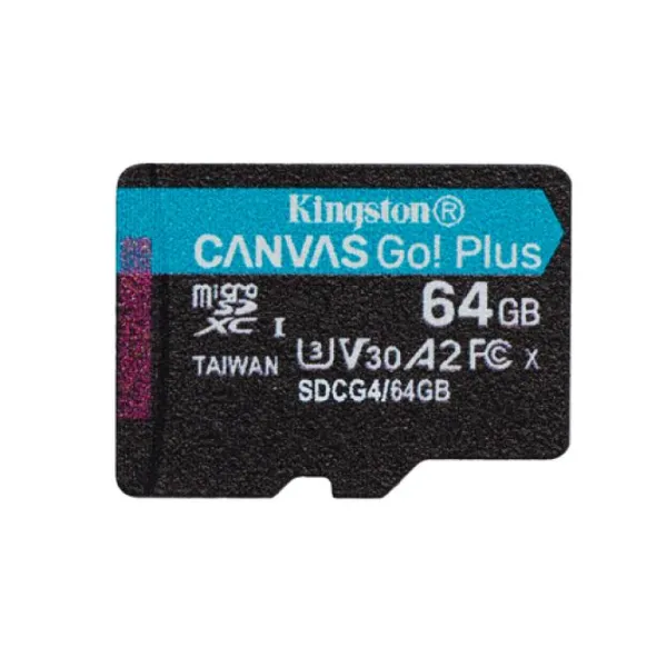 Tarjeta de Memoria Kingston CANVAS Select Plus 64GB microSD XC/ Clase 10/ 200MBs