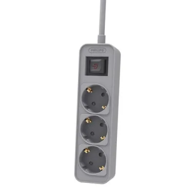 Regleta con Interruptor Philips CHP2134G/ 3 Tomas de corriente/ Regleta con Interruptor Philips CHP2134G/ 3 Tomas de corriente/