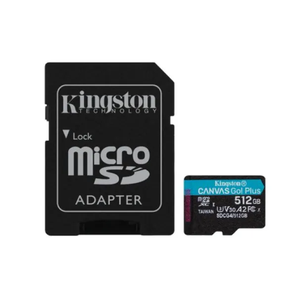 Tarjeta de Memoria Kingston CANVAS Go! Plus 512GB microSD XC con Adaptador/ Clase 10/ 200MBs