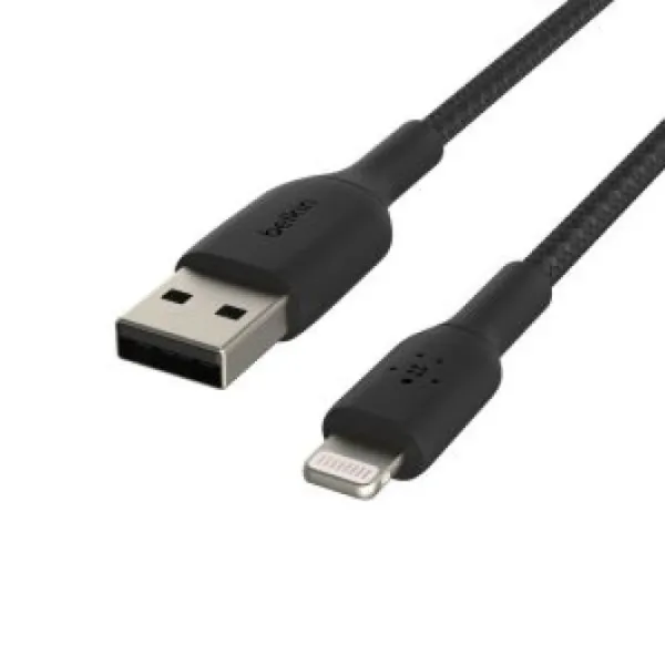 CABLE BELKIN CAA002BT0MBK LIGHTNING USB-A TRENZADO BOOST CHARGE 0.15M NEGRO