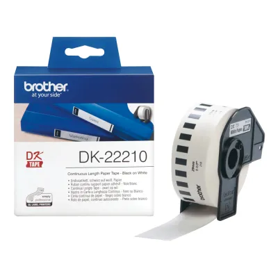 Brother DK-22210 cinta para impresora de etiquetas Negro sobre Brother DK-22210 cinta para impresora de etiquetas Negro sobre