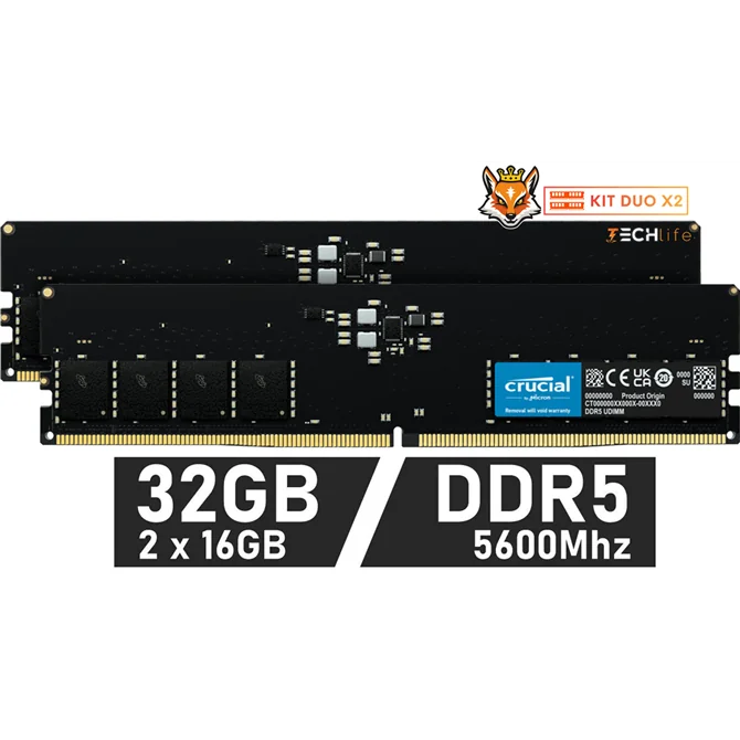 Crucial KIT 32GB DDR5 a 5600MHz CL46 1.1v ( 2x16GB)