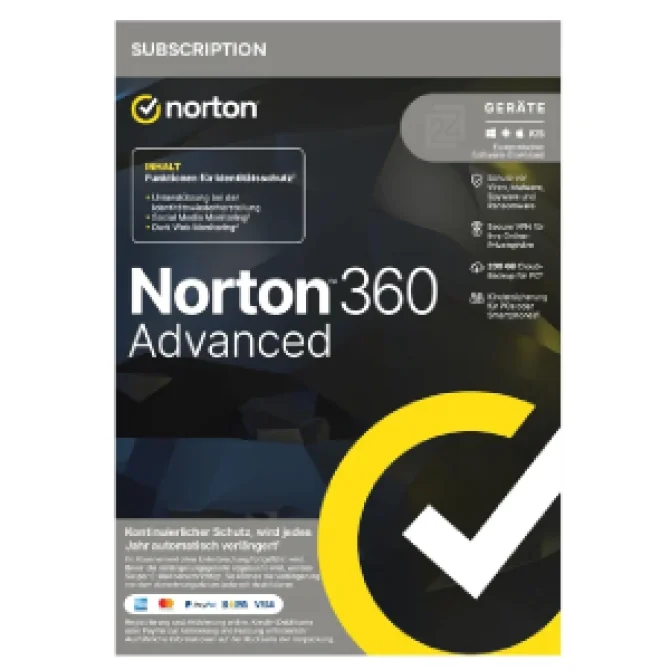 NORTON 360 ADVANCED 200GB 1 USER 10 DEVICE 1 AÑO **L.