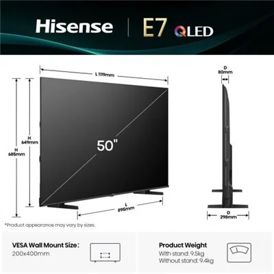 Hisense Serie E7NQ QLED TV 4K 50E7NQ 50" UHD Quantum Dot Hisense Serie E7NQ QLED TV 4K 50E7NQ 50" UHD Quantum Dot