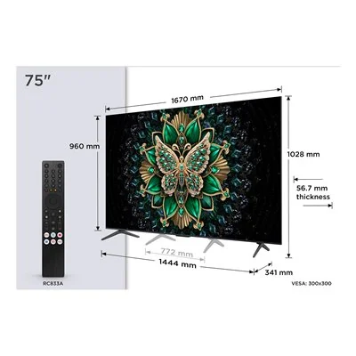Televisor TCL QLED-Mini LED 75C6K 75'/ Ultra HD 4K/ Smart TV/ Televisor TCL QLED-Mini LED 75C6K 75'/ Ultra HD 4K/ Smart TV/