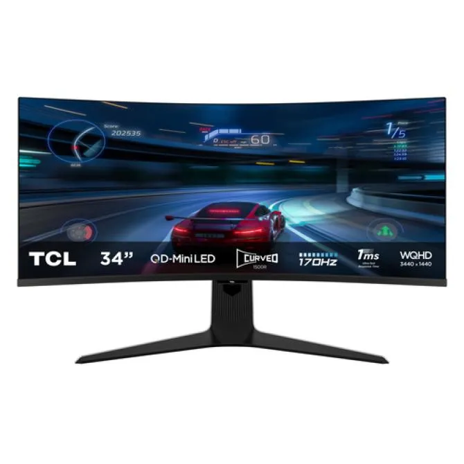Monitor Gaming Curvo TCL 34R83Q 34'/ WQHD/ 1ms/ 170Hz/ VA/