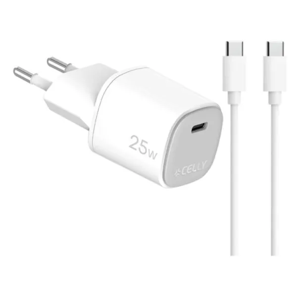 Celly cargador gan 1c 25w + c a c cable