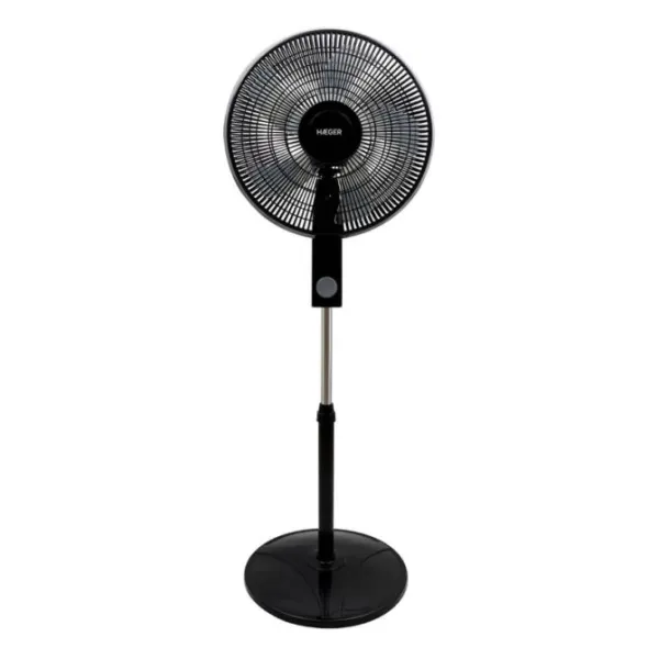 Ventilador De Pie Smooth Wind Negro Haeger