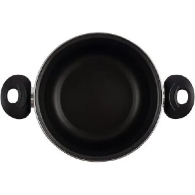 OLLA CON TAPA CRISTAL MAGEFESA K2 ROJO 28 ACERO ANTIADHERENTE