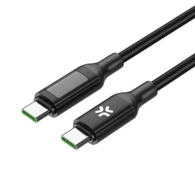 Celly cable usbc-usbc2 2mt led bk 100w Celly cable usbc-usbc2 2mt led bk 100w