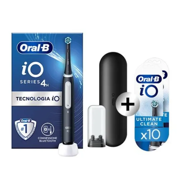 Cepillo Dental Braun Oral-B iO 4N/ Incluye 10 Recambios/ Negro