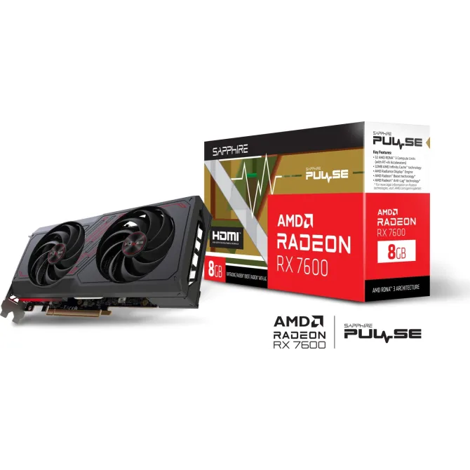 Sapphire Pulse Radeon RX 7600 Gaming OC 8GB GDDR6