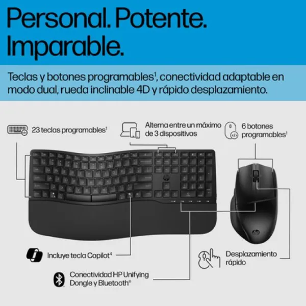 Teclado y Ratón Inalámbricos HP Combo 685 Comfort Dual