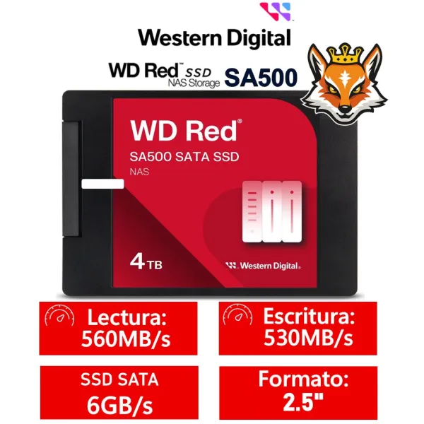 Western Digital WD Red SA500 NAS 4TB SSD 2.5" SATA 6GB/s 560MB/s