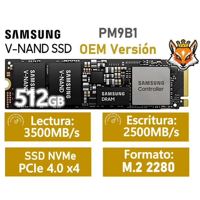 Samsung PM9B1 512GB SSD OEM Version PCIe 4.0 a 3500MB/s