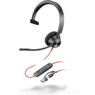 Auricular Poly Blackwire 3310 para Microsoft Teams + Adaptador