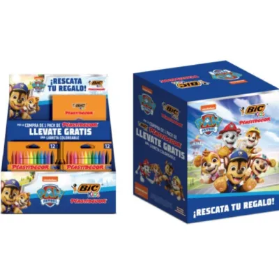 Expositor Bic Paw Patrol de Lápices de Cera y Cuadernos/ 24 Expositor Bic Paw Patrol de Lápices de Cera y Cuadernos/ 24