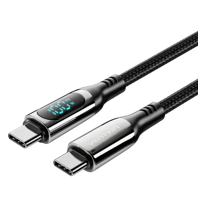 Cable USB 2.0 Tipo-C 5A 100W Vention TAYBAV/ USB Tipo-C Macho - Cable USB 2.0 Tipo-C 5A 100W Vention TAYBAV/ USB Tipo-C Macho -