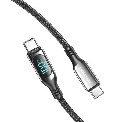 Cable USB 2.0 Tipo-C 5A 100W Vention TAYBAV/ USB Tipo-C Macho - Cable USB 2.0 Tipo-C 5A 100W Vention TAYBAV/ USB Tipo-C Macho -