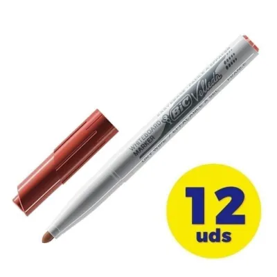 Caja de Rotuladores para Pizarra Bic Velleda 9581691/ 2mm/ 12 Caja de Rotuladores para Pizarra Bic Velleda 9581691/ 2mm/ 12