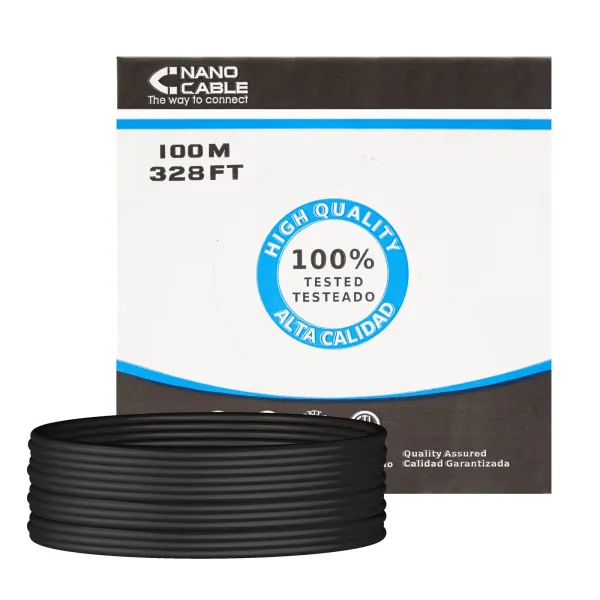 Bobina Cable UTP Cat 5e 100 Mts Negro