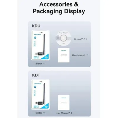 Adaptador USB - WiFi Vention KDTB0/ 650Mbps Adaptador USB - WiFi Vention KDTB0/ 650Mbps