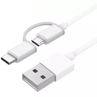 Xiaomi Cable USB a Micro USB con Adaptador USB-C 1m Blanco