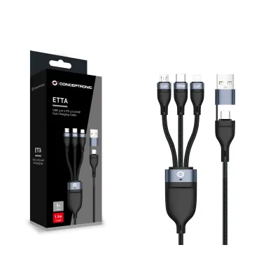 Conceptronic ETTA06B15 cable USB USB 2.0 1,5 m USB C USB