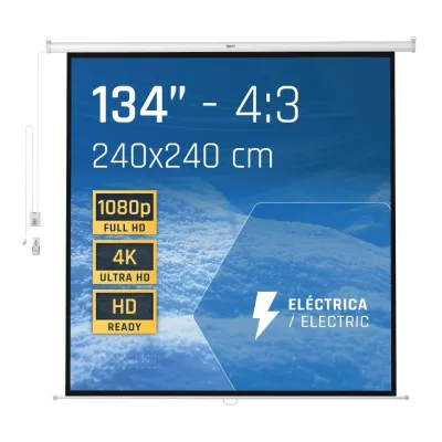 iggual Pantalla de Proyección Eléctrica 4:3 134" 240x240 cm