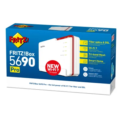 Fritz!box 5690 router wifi7 1x2,5gb wan 4xgb lan