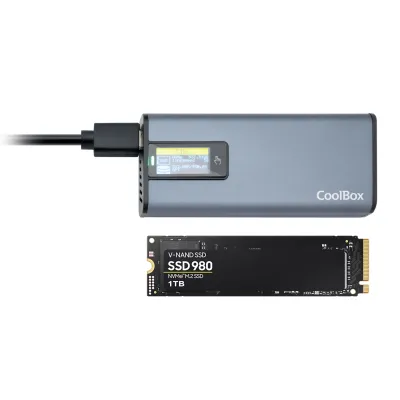 Coolbox caja ssd m.2 nvme/sata lcd minichase ps32 Coolbox caja ssd m.2 nvme/sata lcd minichase ps32