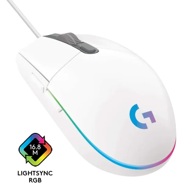 Logitech G102 Lightsync Ratón Gaming 8000DPI Blanco