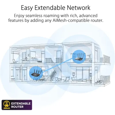 ASUS RT-AX57 Router Inalámbrico Wifi 6 Gigabit Ethernet Doble