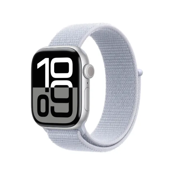 Apple Watch Series 10 GPS 42mm Caja Aluminio Plata con Correa Loop Deportiva Azul Nube
