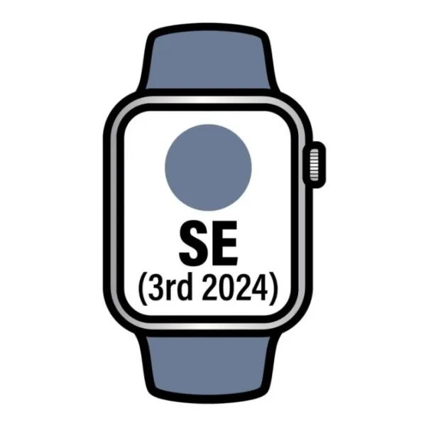 Apple Watch SE GPS 40mm Caja de Aluminio Plata con Correa Deportiva Azul Denim S M